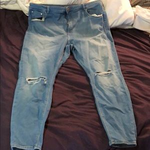 ASOS plus size ripped knee jeans